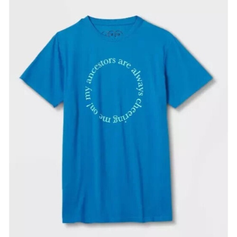 JZD Blue Ancestors Cheering Short Sleeve T-Shirt Latino Heritage Size XS NEW